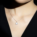 "Round Mother-of-Pearl" Pendant D0.08/28 &amp; Mother-of-Pearl - 375/1000 White Gold