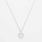 "Round Mother-of-Pearl" Pendant D0.08/28 &amp; Mother-of-Pearl - 375/1000 White Gold