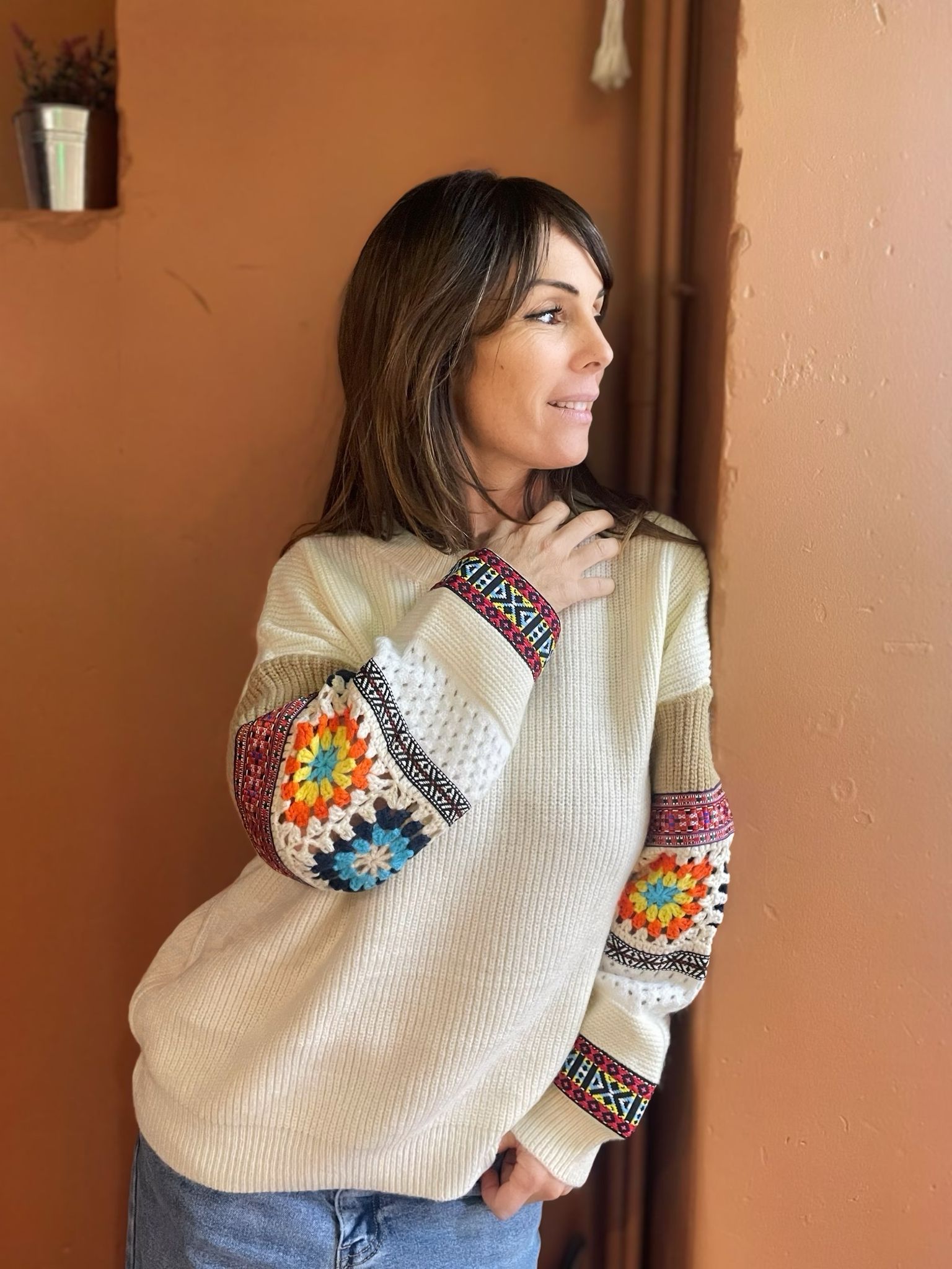 Boho Jumper - Ecru