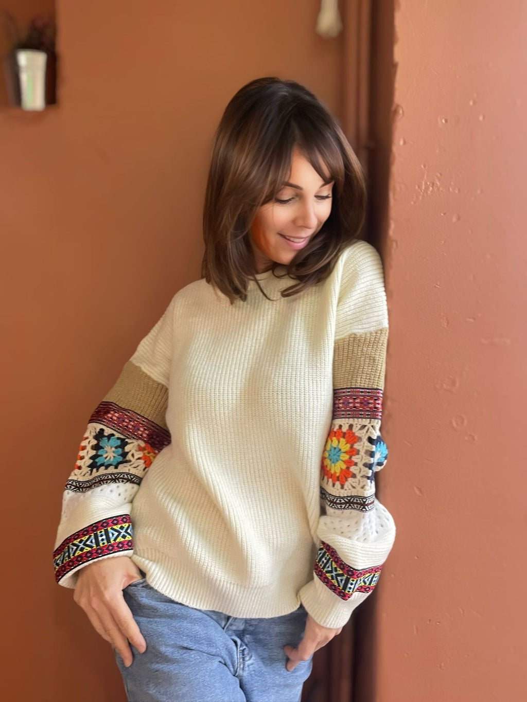 Boho Jumper - Ecru