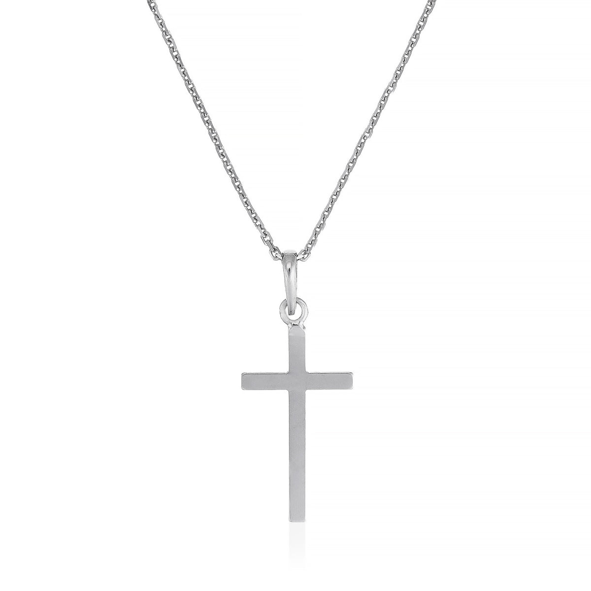 Pendentif "Croix Croyance" Or Blanc 375/1000