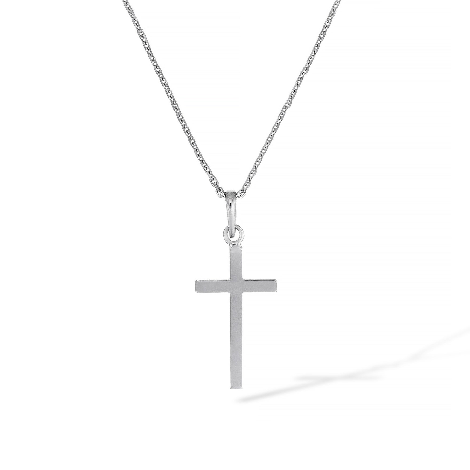 Pendentif "Croix Croyance" Or Blanc 375/1000