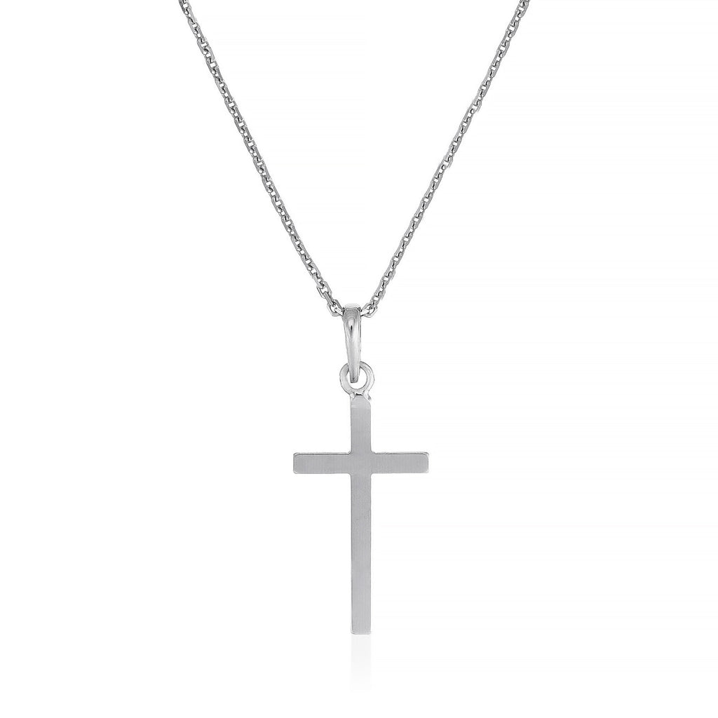 Pendentif "Croix Croyance" Or Blanc 375/1000