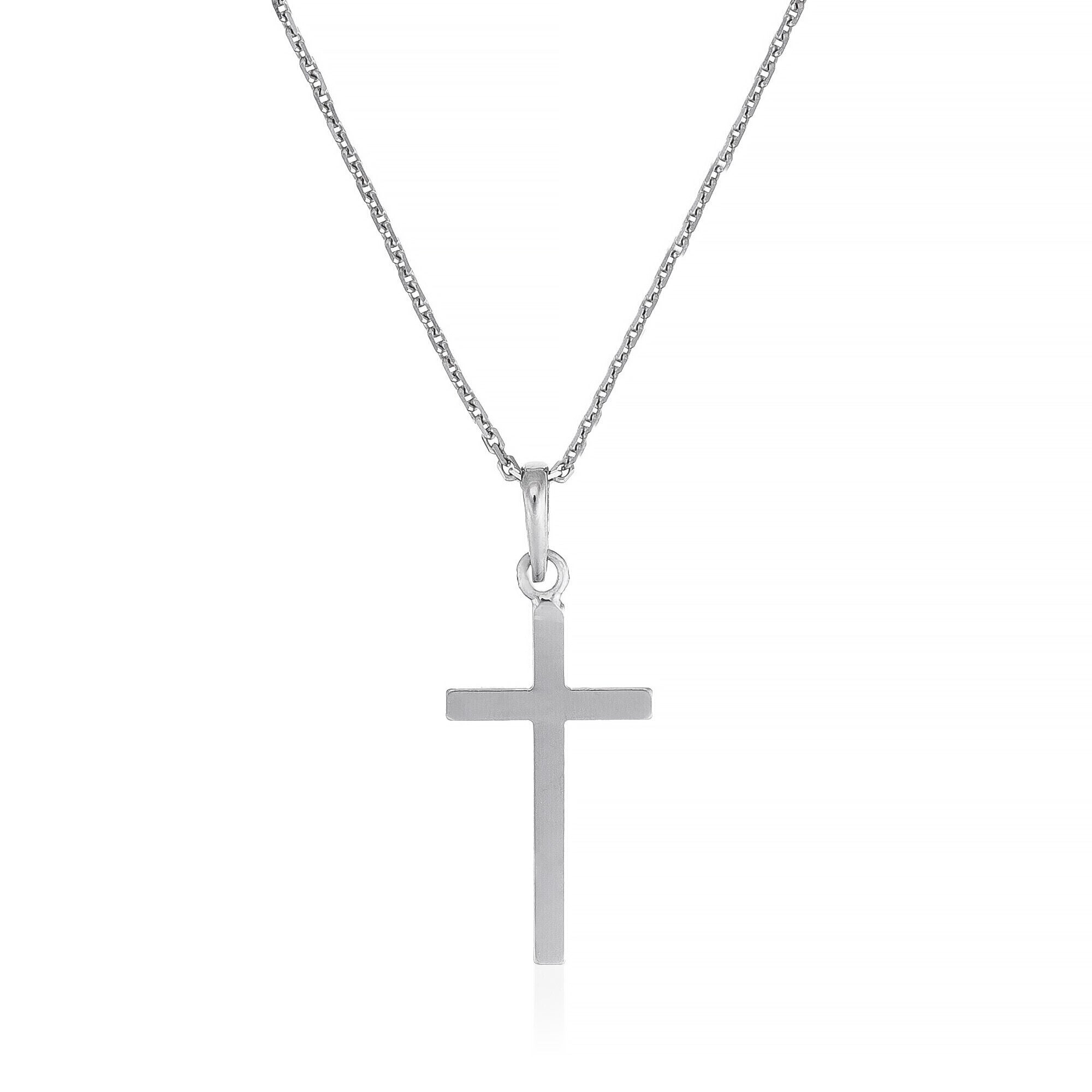 Pendentif "Croix Croyance" Or Blanc 375/1000