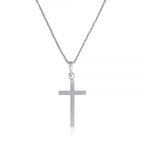 Pendentif "Croix Croyance" Or Blanc 375/1000