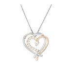 Pendentif "Coup De Coeur" Or Bicolore 375/1000 Et Zirconium