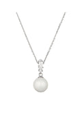 “Clarté” Pendant 375/1000 White Gold White Pearl And Zirconium