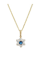“Mystique” Pendant 375/1000 Yellow Gold And Blue Zirconium