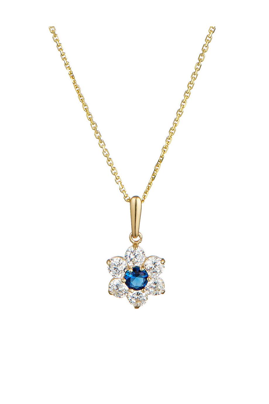 “Mystique” Pendant 375/1000 Yellow Gold And Blue Zirconium
