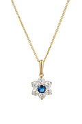Colgante “Mystique” Oro amarillo 375/1000 y Circonio azul