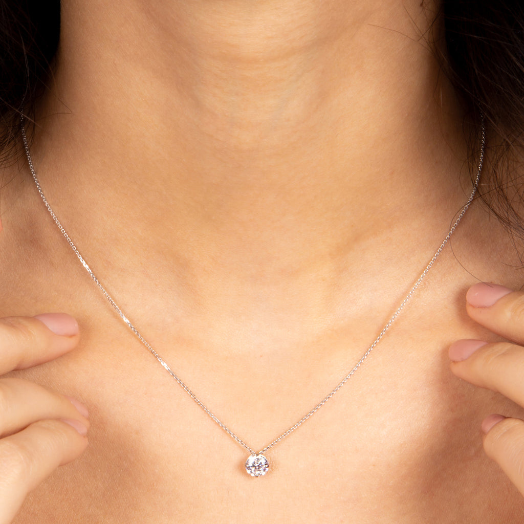 Pendentif "Splendeur" - Or Blanc 375/1000 Et Zirconium