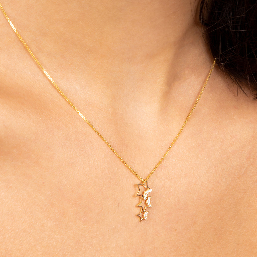 Pendentif "Constellation" - Or Jaune 375/1000 Et Zirconium
