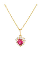 Pendentif "Embrasé" Or Jaune 375/1000 Et Zirconium Rouge