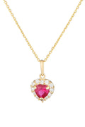 Pendentif "Embrasé" Or Jaune 375/1000 et Zirconium Rouge