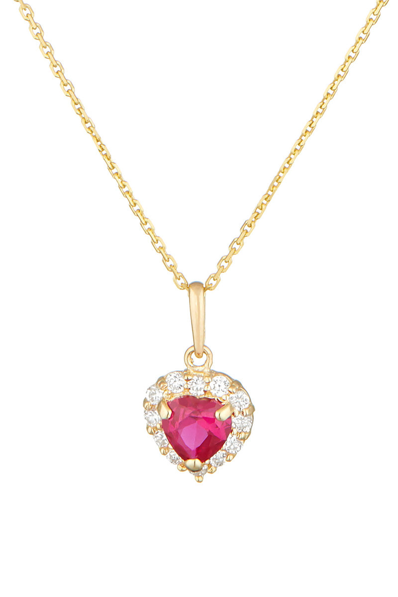 Pendentif "Embrasé" Or Jaune 375/1000 et Zirconium Rouge