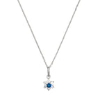 Colgante "El Mensajero Azul" - Oro blanco 375/1000 y circonio azul