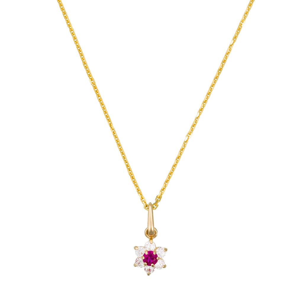 Pendentif "Le Messager Rouge" - Or Jaune 375/1000 Et Zirconium Rouge