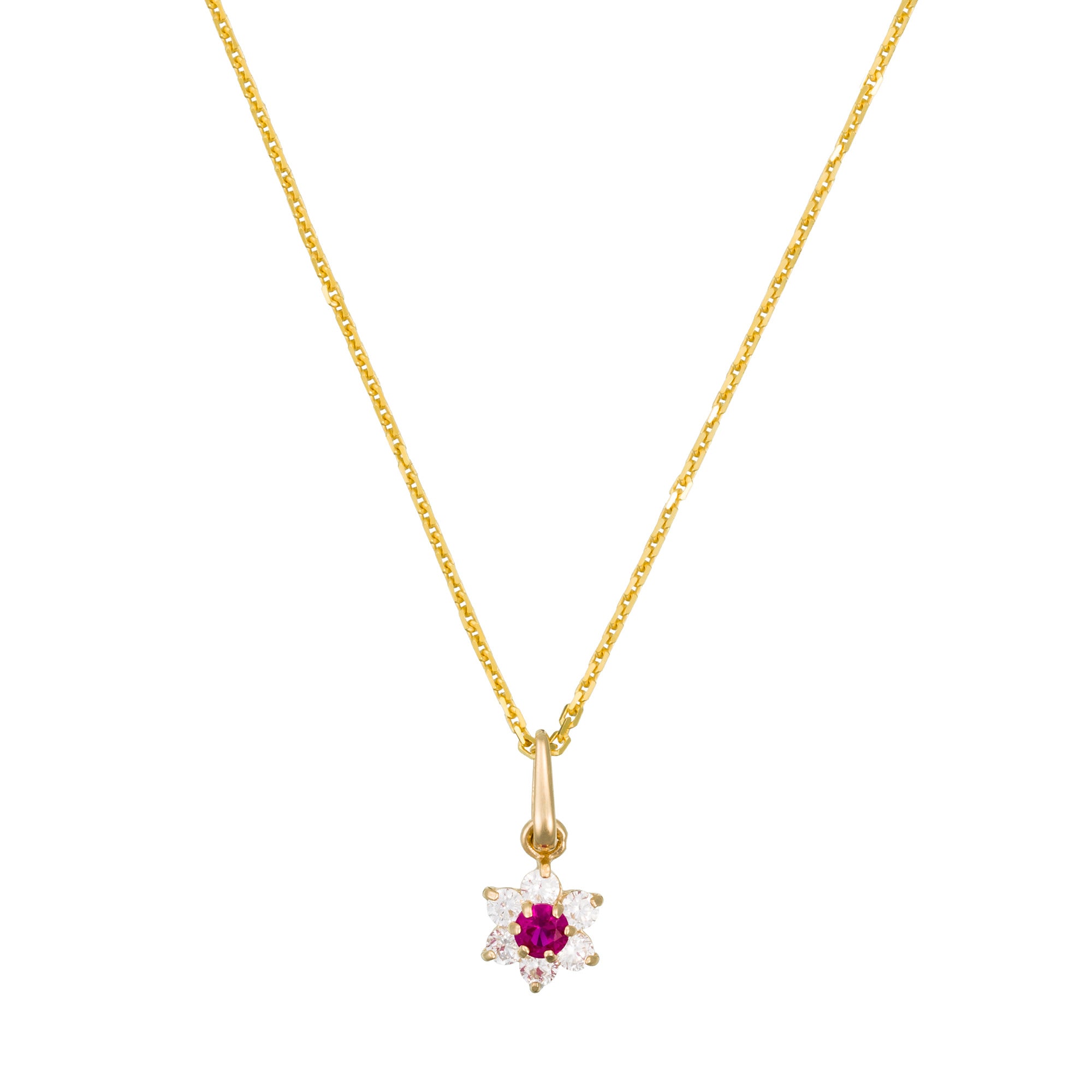 Pendentif "Le Messager Rouge" - Or Jaune 375/1000 Et Zirconium Rouge