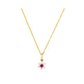 Pendant "The Red Messenger" 375/1000 Yellow Gold And Red Zirconium