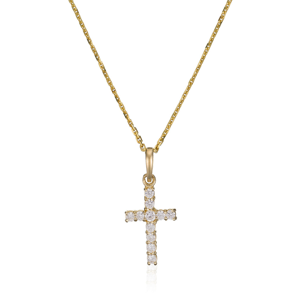 Pendentif "Croix Vérité" - Or Jaune 375/1000 Et Zirconium