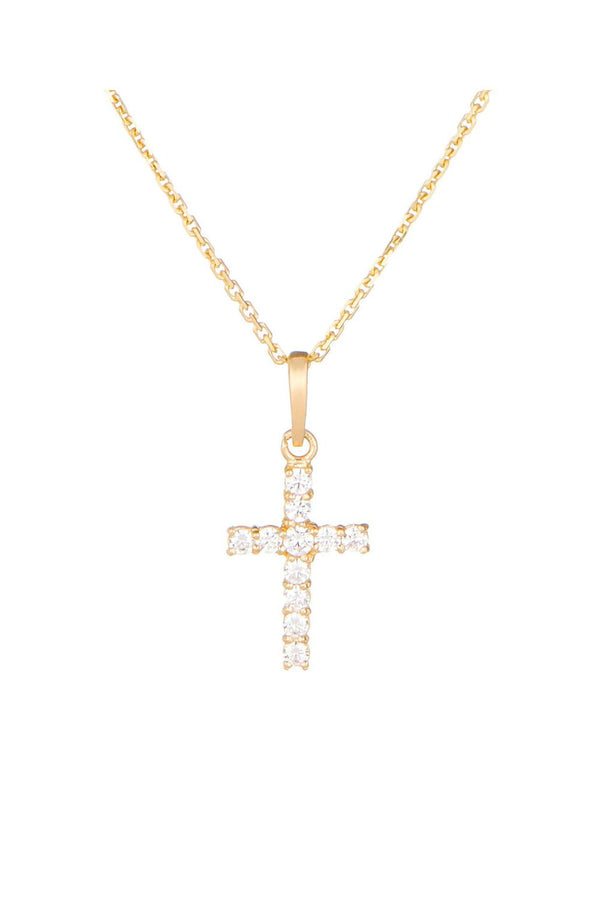 “Truth Cross” Pendant 375/1000 Yellow Gold And Zirconium