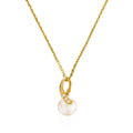 Pendentif "Phenix" Or Jaune 375/1000 Perle Blanche Et Zirconium