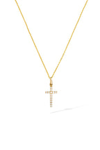 Anhänger "Croix Promise" 375er Gelbgold und Zirkonia