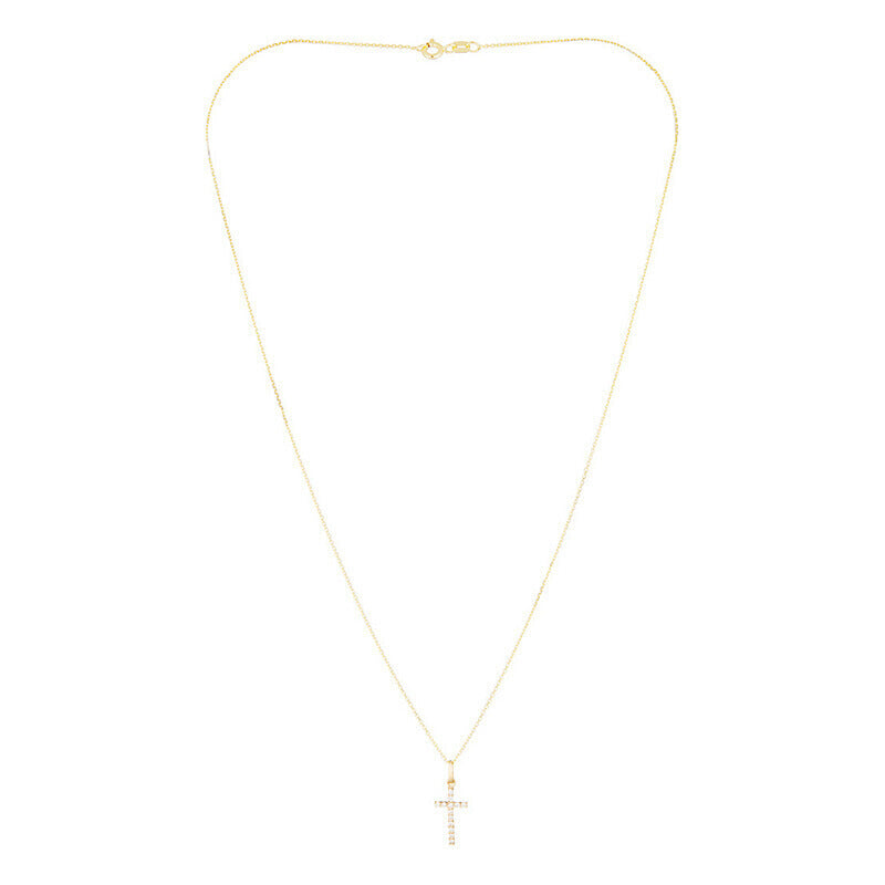 Pendentif "Croix Promise" - Or Jaune 375/1000 Et Zirconium