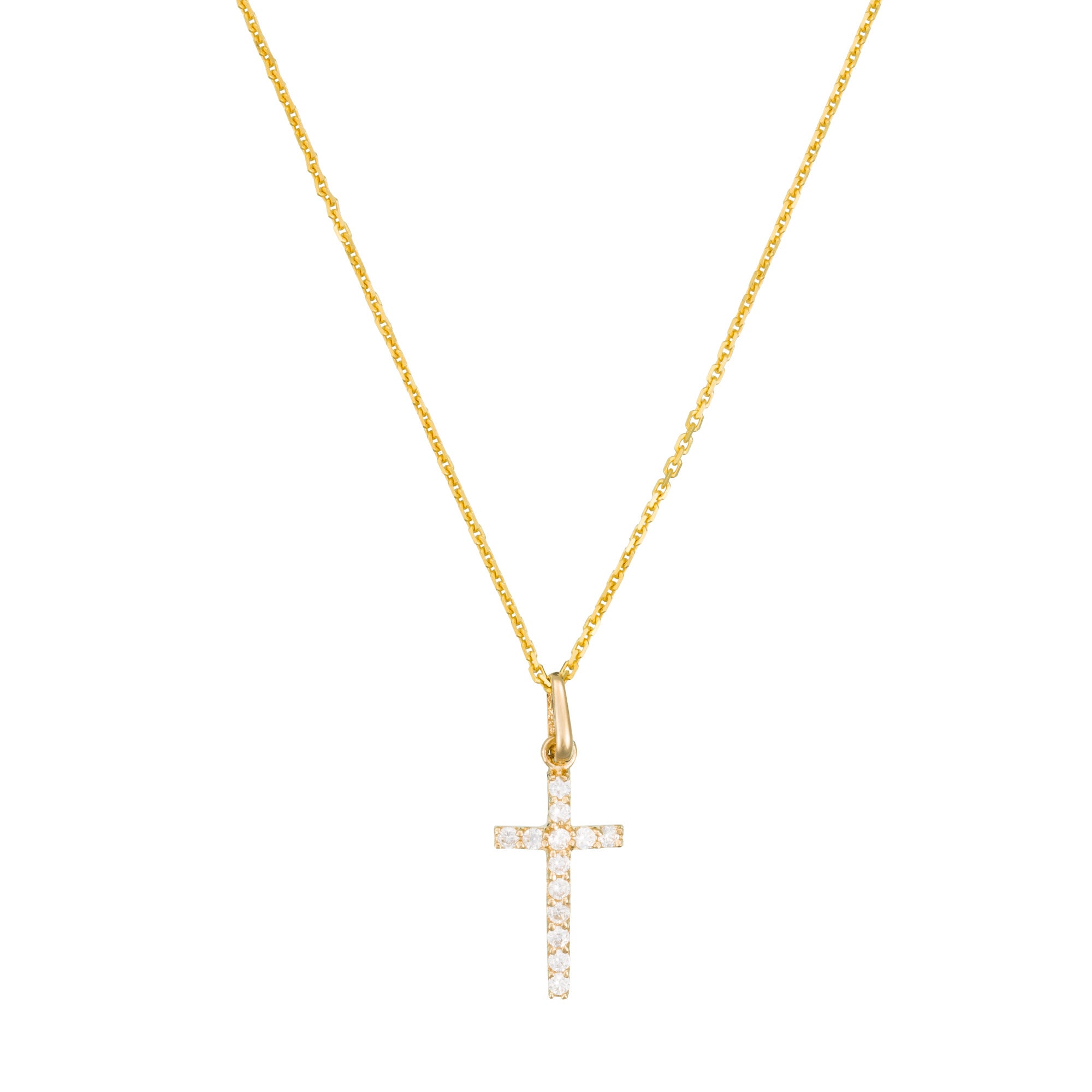 Pendentif "Croix Promise" - Or Jaune 375/1000 Et Zirconium
