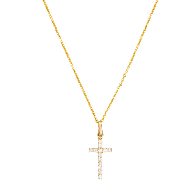 Pendentif "Croix Promise" - Or Jaune 375/1000 Et Zirconium