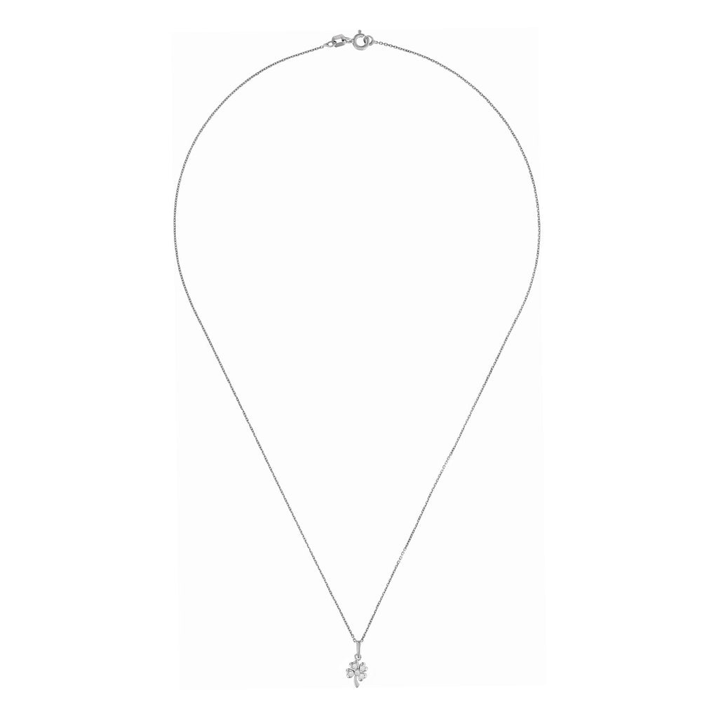 Colgante “Pequeño Trébol” – Oro blanco 375/1000 y Circonio