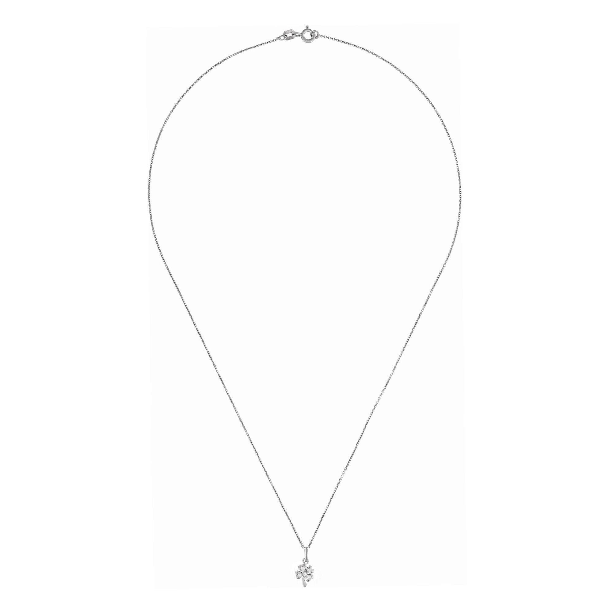 Colgante “Pequeño Trébol” – Oro blanco 375/1000 y Circonio