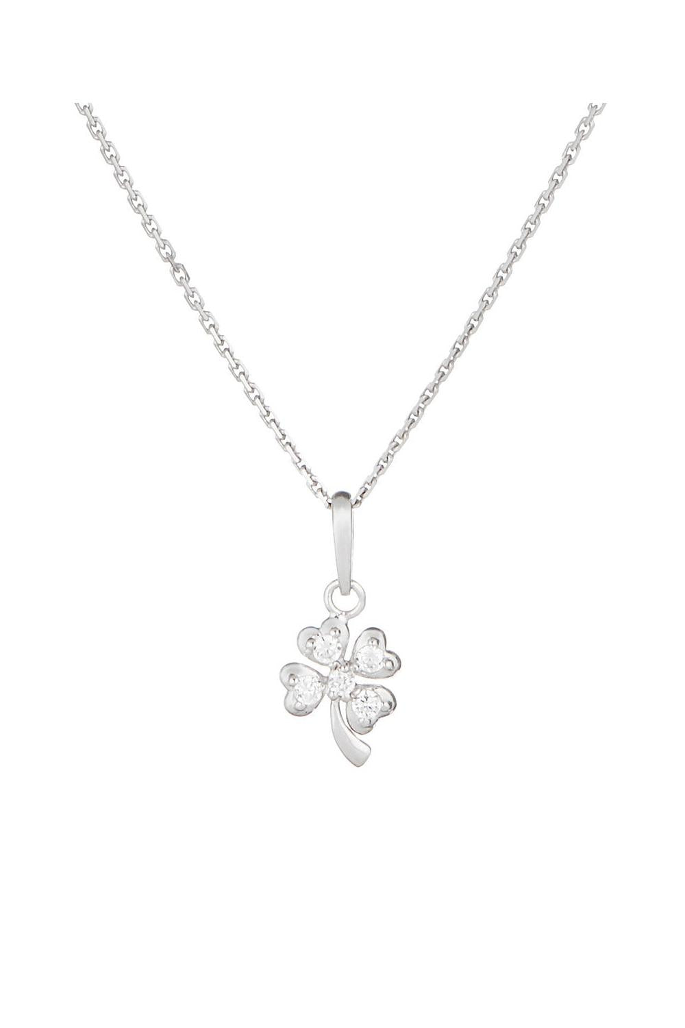 “Little Clover” Pendant 375/1000 White Gold And Zirconium