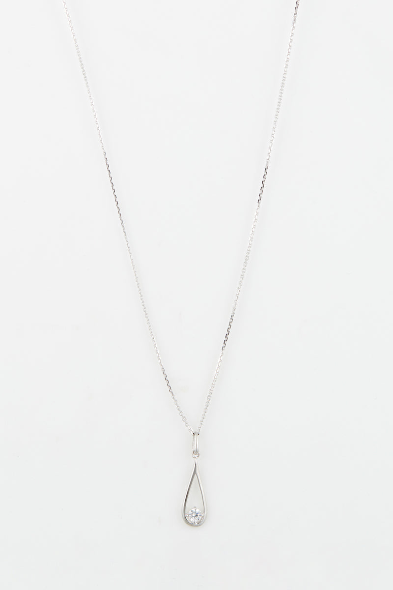 Pendentif "Authentique" Or Blanc 375/1000 et Zirconium