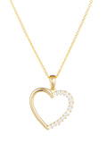 Pendentif "Demi Cœur" Or Jaune 375/1000 et Zircon