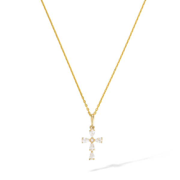 Pendente "Croix Lumière" Oro Giallo 375/1000 E Zirconia