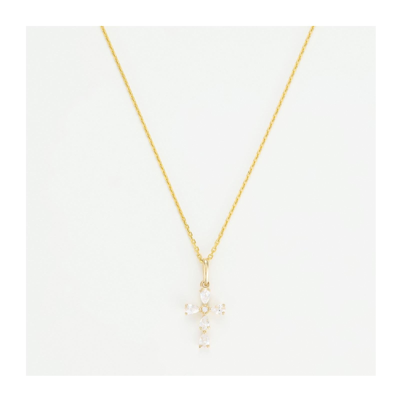 Pendentif "Croix Lumière " Or Jaune  375/1000 Et Zirconium