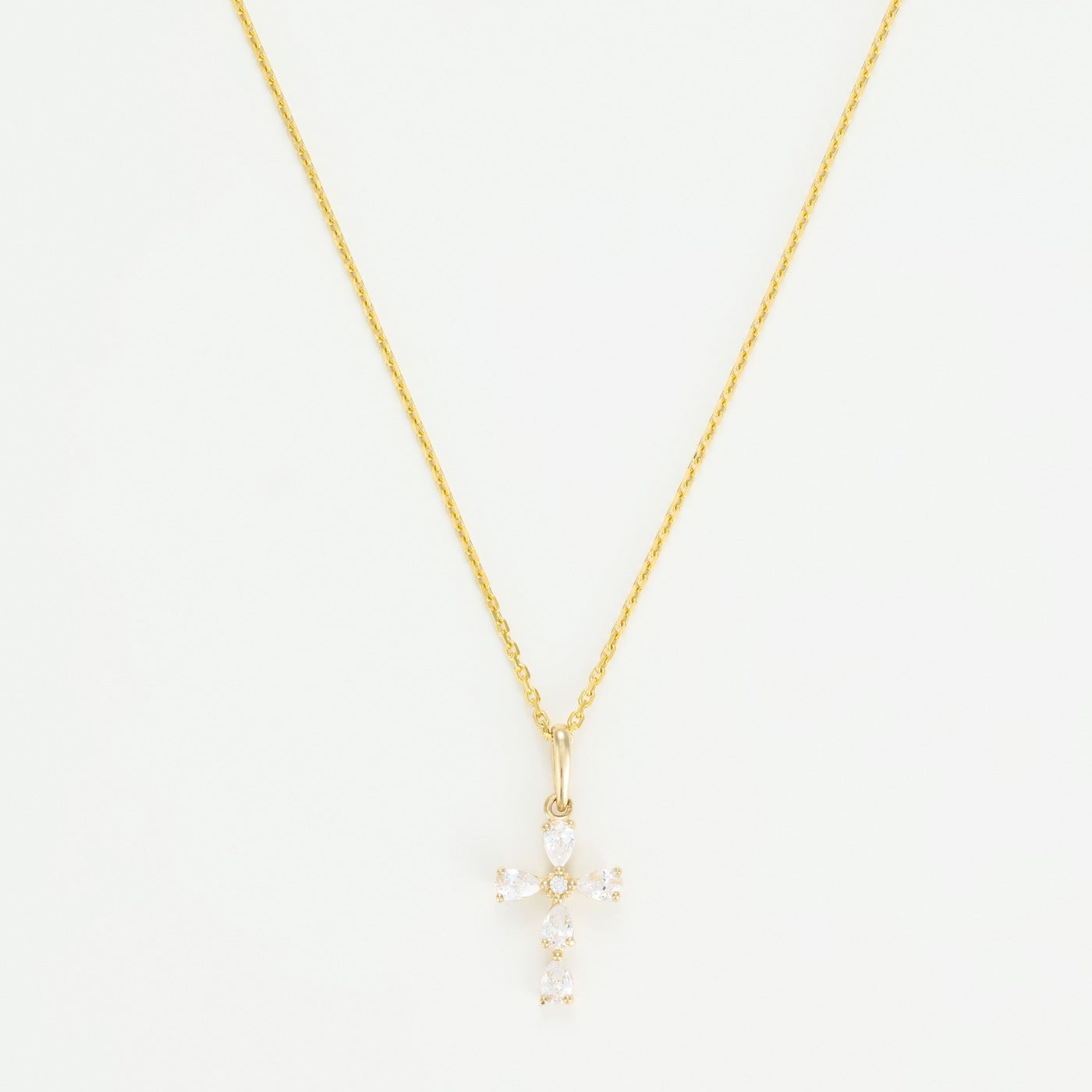 “Light Cross” Pendant 375/1000 Yellow Gold and Zirconium