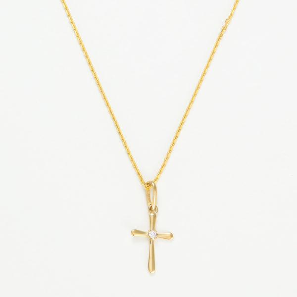 Colgante "Croix Honneteté" Oro Amarillo 375/1000 y Circonio