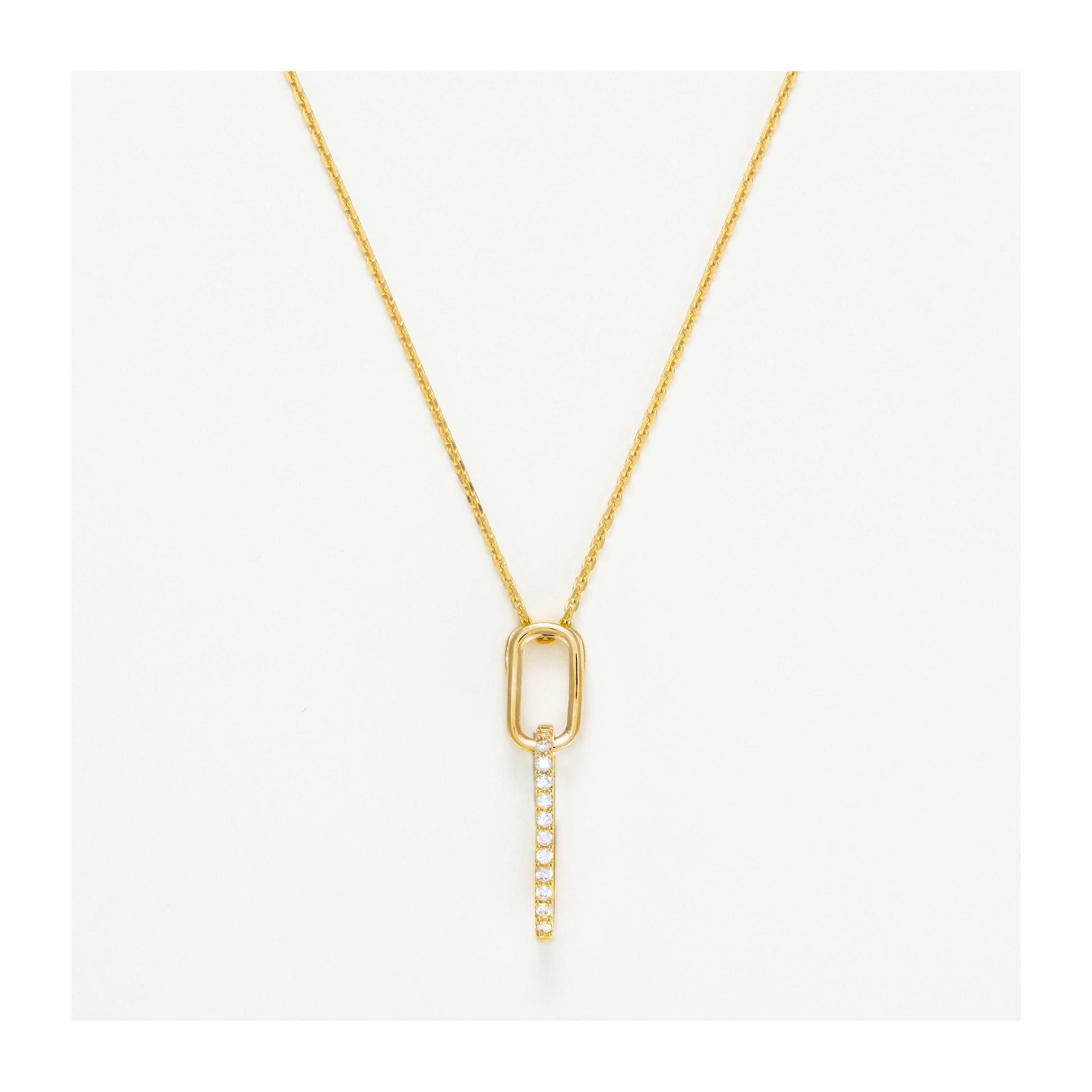 “Alexia” Pendant 375/1000 Yellow Gold And Zirconium