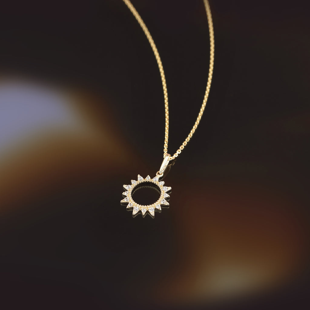 Pendentif "Ton Soleil" Or Jaune  375/1000 Et Zirconium