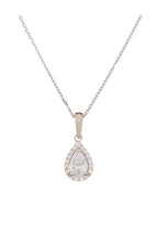 Colgante “Gota Brillante” Oro blanco 375/1000 y Circonio