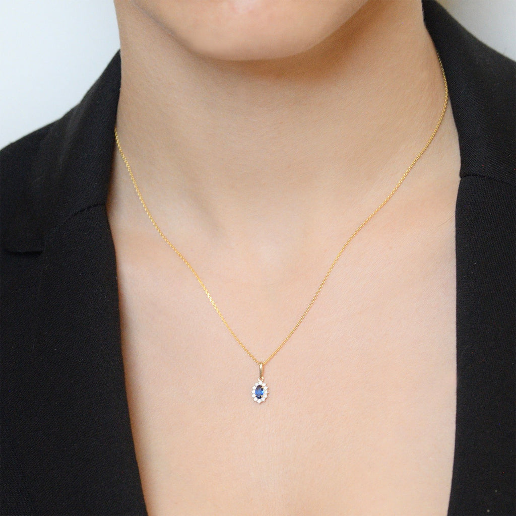 Colgante “Sintra” – Oro amarillo 375/1000 y zafiro