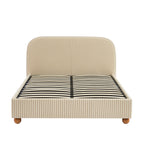 Pilka - Bed - Striped Fabric - Beige and Ecru