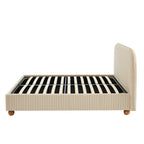 Pilka - Bed - Striped Fabric - Beige and Ecru