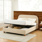 Pilka - Bed - Striped Fabric - Beige and Ecru