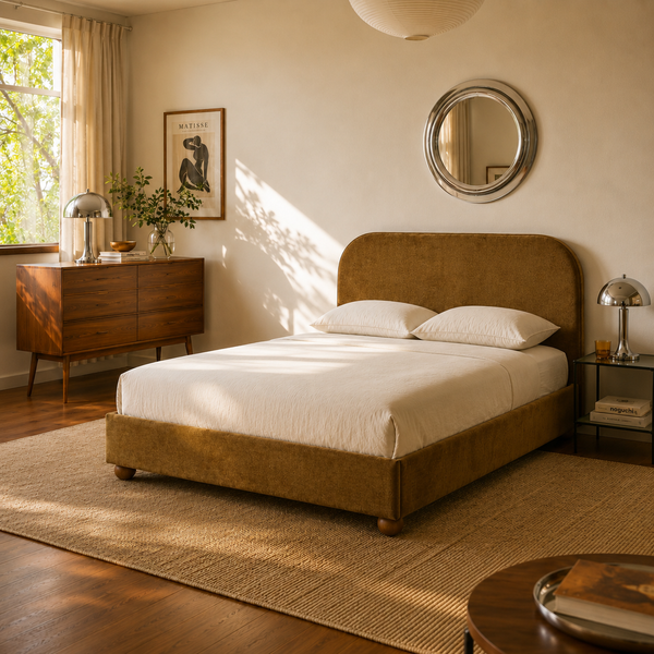 Pilka - Lit Coffre - Tissu Chenille - Bronze