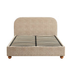 Pilka - Lit Coffre - Tissu Jacquard Léopard - Beige