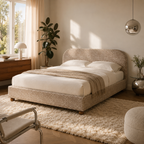 Pilka - Lit Coffre - Tissu Jacquard Léopard - Beige