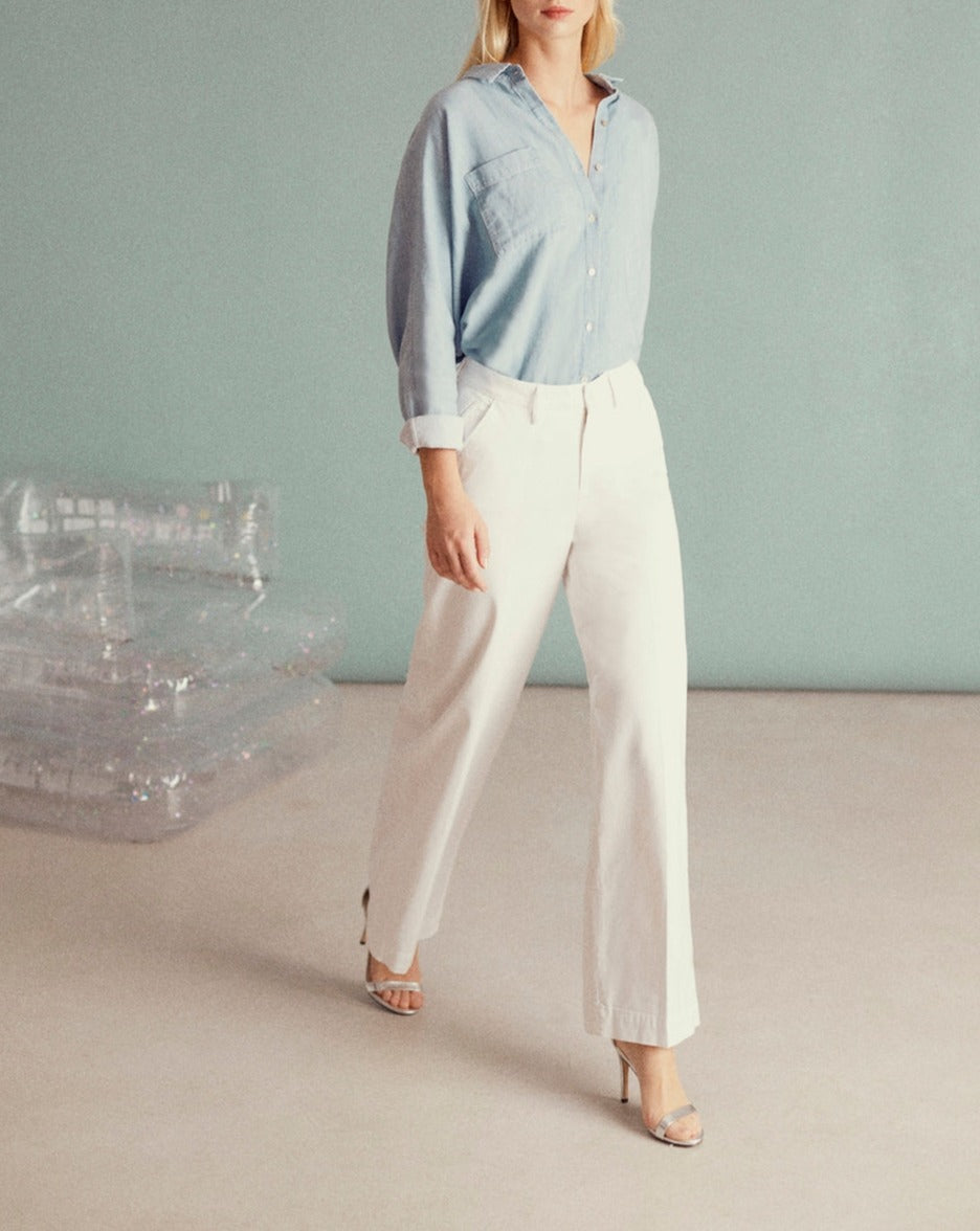 Wide Pilly Pants - White - Women
